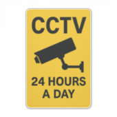 CCTV 24 Hours Surveillance Warning Sign  Sticker (Voorkant)