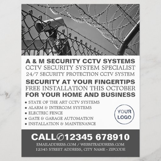 CCTV & Barbed Wire, CCTV-beveiliging Adverteren Flyer (Voorkant)