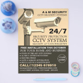 CCTV Gemonteerde Camera's, CCTV-beveiliging Advert Flyer (Enkel)