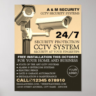 CCTV Gemonteerde Camera's, CCTV-beveiliging Advert Poster