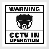 CCTV in bedrijf Raamsticker (Vel)