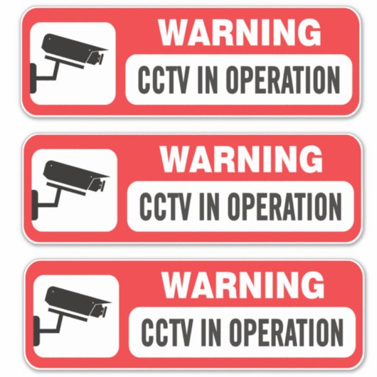 CCTV In Operation Video Surveillance Sticker (Voorkant)