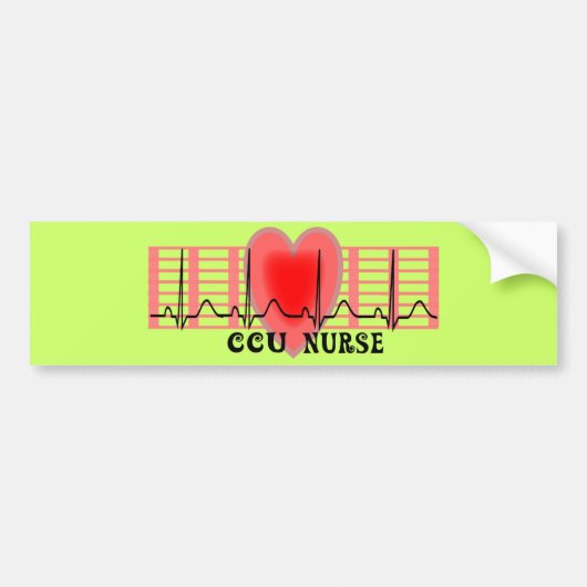 CCU Zuurcadeau Ekg papier en hartontwerp Bumpersticker (Voorkant)