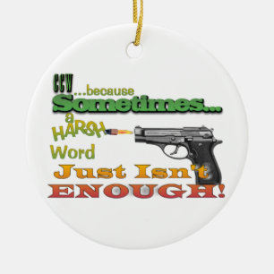 CCW FUNNY MOTTO UNDERSTATED CHRISTMAS ORNAMENT PIS
