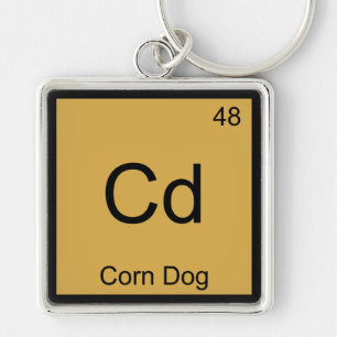 Cd - Corn Dog Funny Chemistry Element Symbol T-shi Sleutelhanger