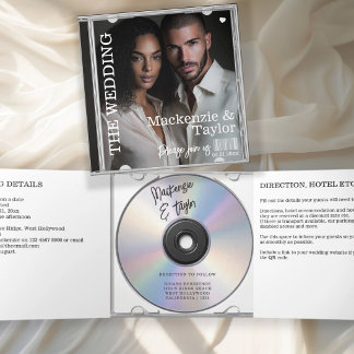 CD Photo Cover Wedding Invitation Drieluik Wenskaart