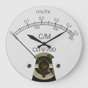 CD V-700 Geiger Counter Face Clock Grote Klok