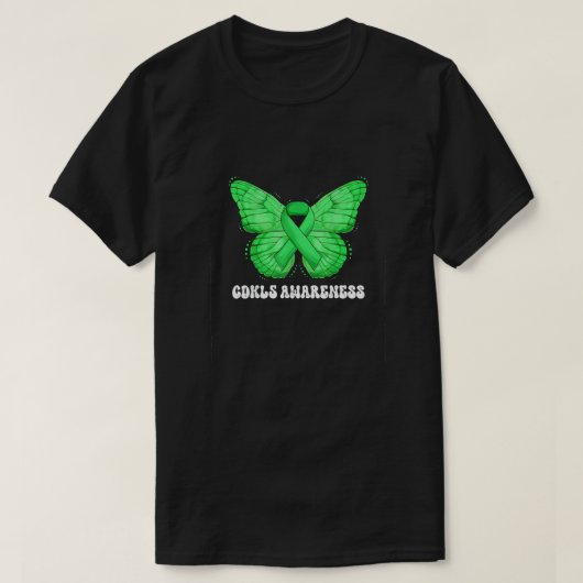 CDKL5 Bewustmakingsmaand Groene lintvlinder T-shirt (Design voorkant)