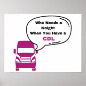 CDL Vrouw Truck Driver Print (Voorkant)