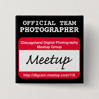CDP Fotografe badge - zwart Vierkante Button 5,1 Cm