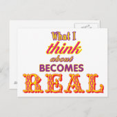 Ce à quoi je pense devient une vraie carte postale (Devant / Derrière)