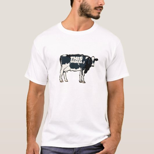 ce blanc de motif de vache à T-shirt de qualité (Devant)