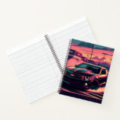 Ce cahier présente une muscle car (Intérieur)