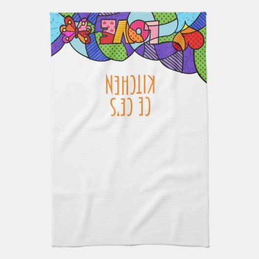 Ce Ce Ce's Pop Art, aangepast ontwerp Theedoek (Verticaal)