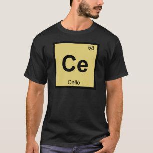 Ce - Cellomuziek Chemie Periodiek Systeem Symbool T-shirt