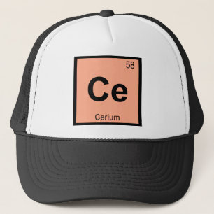 Ce - Cerium Chemie Periodiek Systeem Symbool Trucker Pet