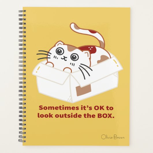 Ce chat Vie Chat dans une boîte avec nom (Devant)