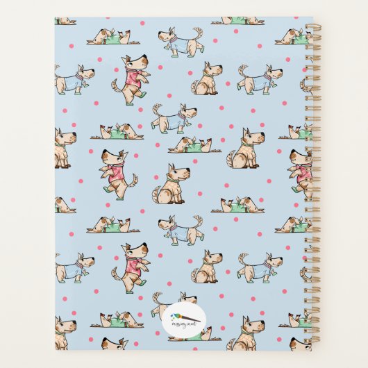 Ce chien Life Blue Planner avec nom (Dos)