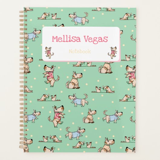 Ce chien Life Green Planner avec nom (Devant)