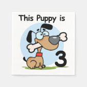 Ce Chiot est 3 serviettes en papier d'anniversaire (Devant)