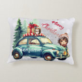 Ce Coussin de Noël Accent avec une voiture dessus (Dos)