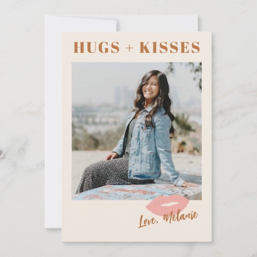 Ce Kiss Script Saint Valentin Carte photo - Peach (Devant)