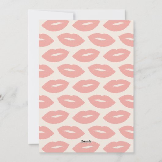 Ce Kiss Script Saint Valentin Carte photo - Peach (Dos)