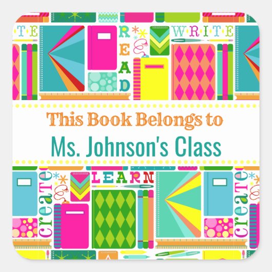 Ce Livre Appartient À Étiquette Bright School Four (Devant)