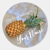 "Ce livre appartient à" Sticker Pineapple Beach (Devant)