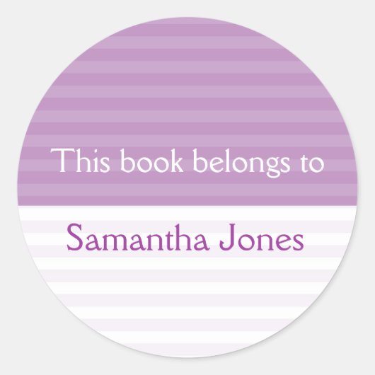Ce Livre Appartient Aux Stickers ::Lavender Stripe (Devant)