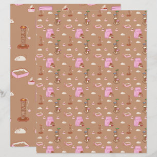 Ce Motif de Jouet Vie de Chat Brown papier de scra