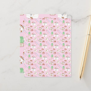 Ce Motif de vie de chat papier scrapbooking rose