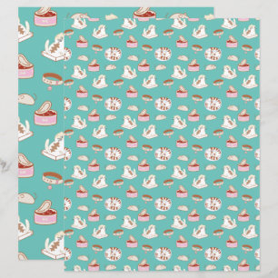 Ce papier de scrapbooking Motif vert Cat Life