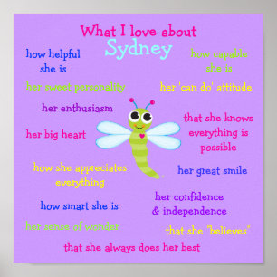 Ce que j'aime à Sydney Poster personnalisé