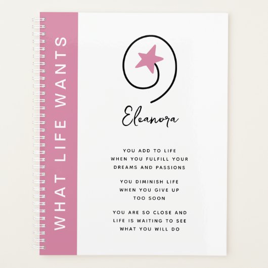 Ce que la vie veut Citation Motivationnelle rose (Devant)