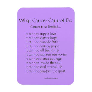 Ce que le cancer ne peut pas faire Poem Magnet (te
