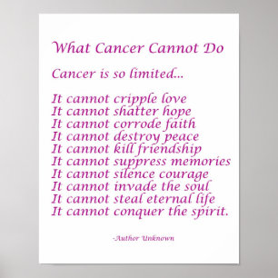 Ce que le cancer ne peut pas faire Poster Poster I