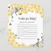 Ce que les abeilles souhaitent pour la carte bébé. (Devant / Derrière)