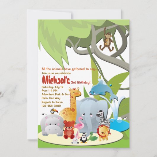 Ce que nous verrons à la Z00 Invitations de fête d (Devant)