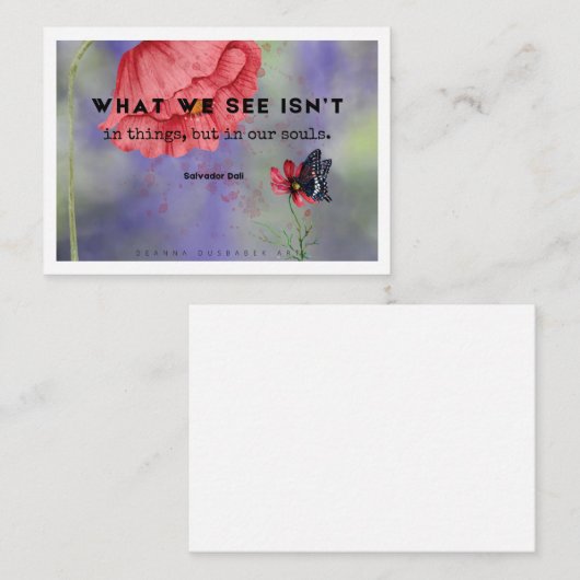 Ce que nous voyons carte d'art (Devant / Derrière)