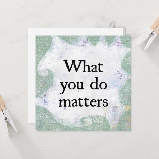 Ce que vous faites importe la carte de voeux (Devant/Arrière en situation)