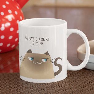 Ce qui est à toi est à moi Mug Chat Drôle Siamois