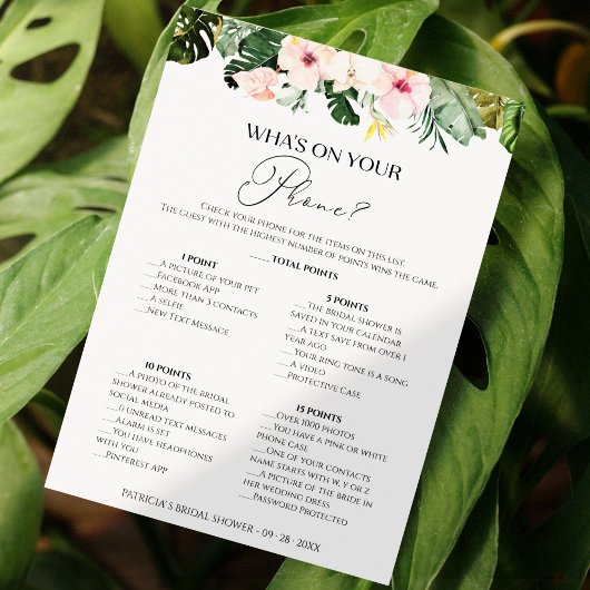 Ce qu'il y a sur votre téléphone Carte de douche t