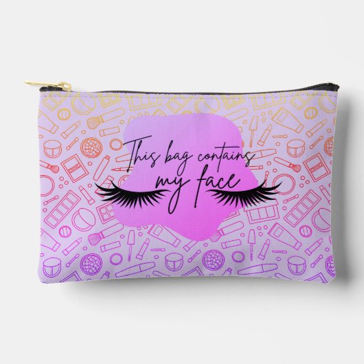 Ce sac contient mon visage petit sac de maquillage (Recto)