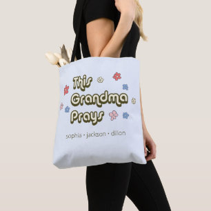 Ce sac fourre-tout rétro bleu clair pour grand-mèr