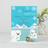 Ce Sera La Neige Beaucoup Amusant Invitation Anniv (Debout devant)