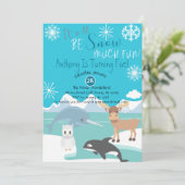 Ce Sera La Neige Beaucoup Amusant Invitation Anniv (Debout devant)