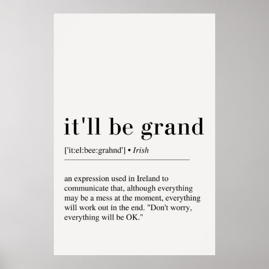 Ce sera une grande affiche irlandaise (Devant)