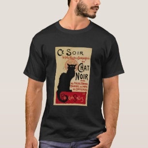CE Soir Chat Noir  Art Nouveau Zwart Kat T-shirt
