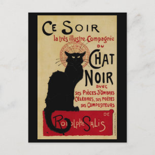 CE Soir Chat Noir Black Cat, Art Nouveau Briefkaart
